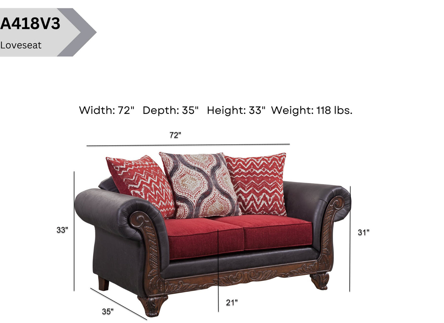 A418V3 Loveseat