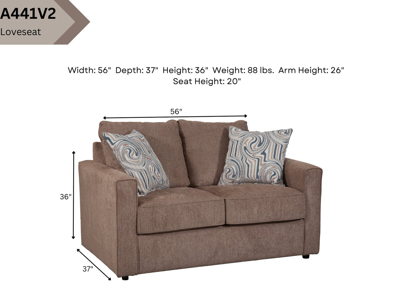 A441V2 Loveseat - Brown