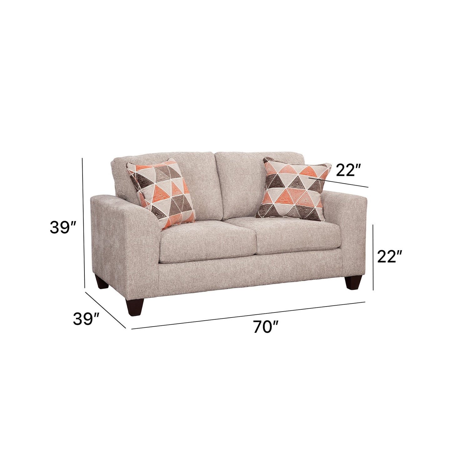 S347V1 Loveseat - Salt and pepper