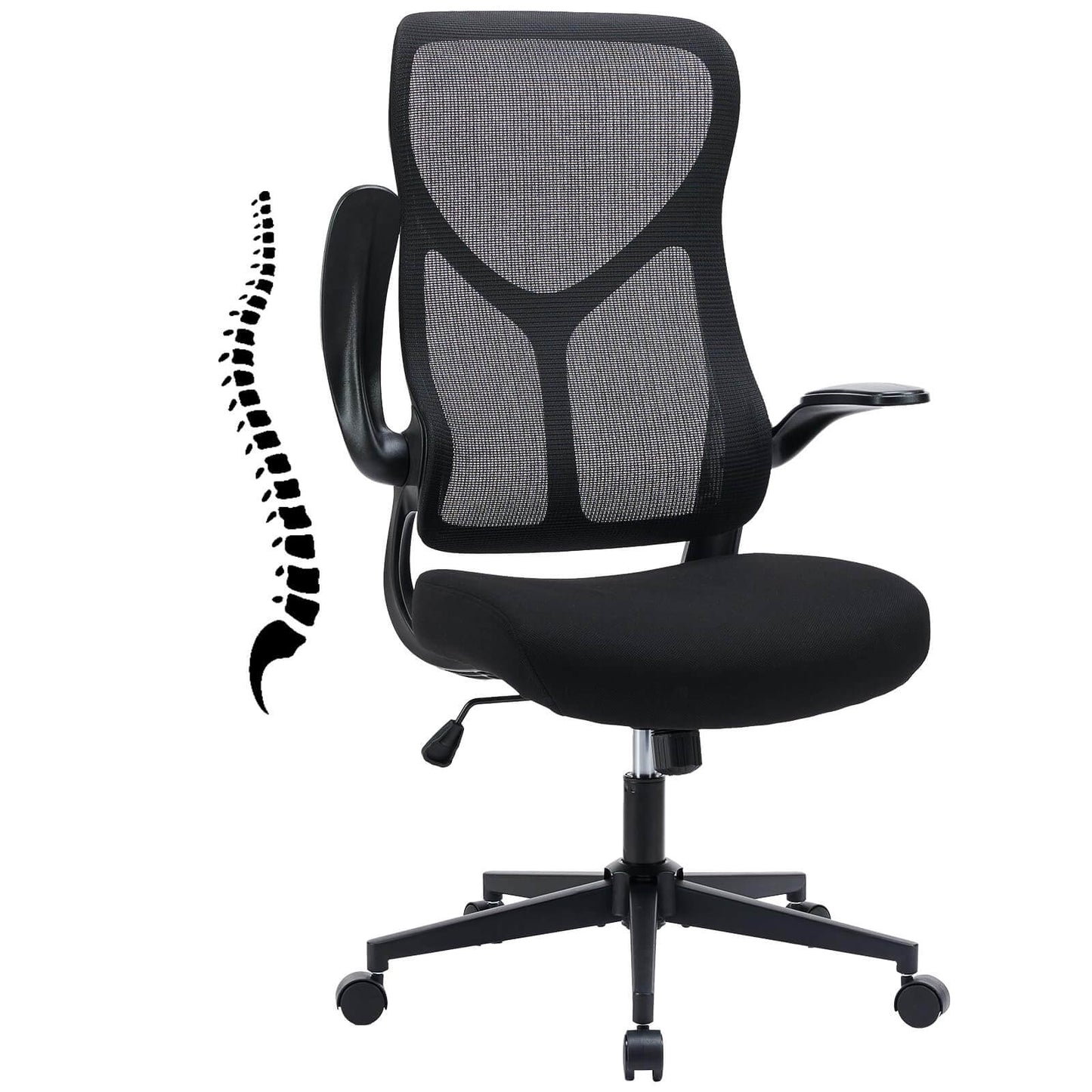 Ergonomic Computer Mesh Chair with Flip-up Armrests,Lumbar Support, Backrest for Home Office