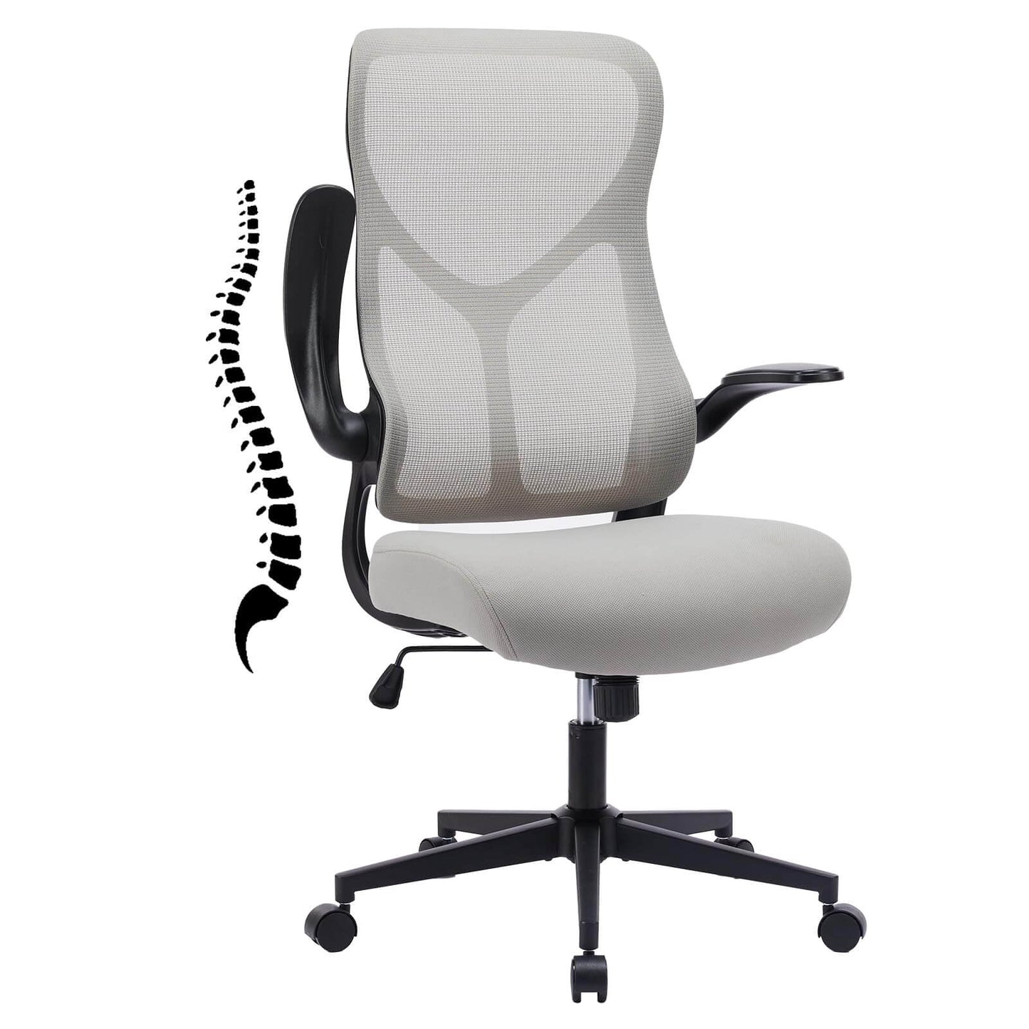 Ergonomic Computer Mesh Chair with Flip-up Armrests,Lumbar Support, Backrest for Home Office