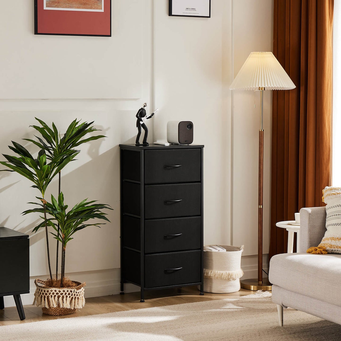 Drawers Dresser Chest of Drawers,Metal Frame and Wood Top