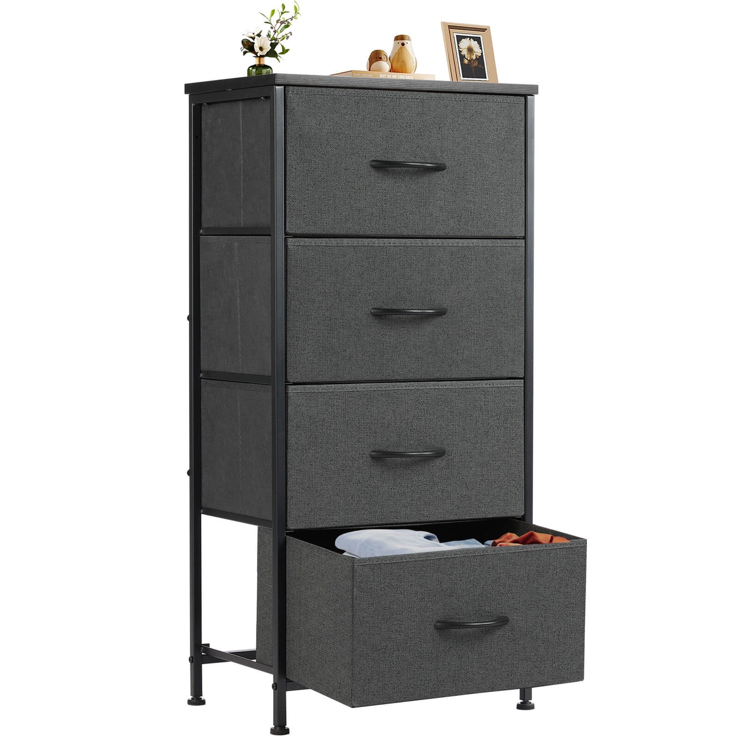Drawers Dresser Chest of Drawers,Metal Frame and Wood Top