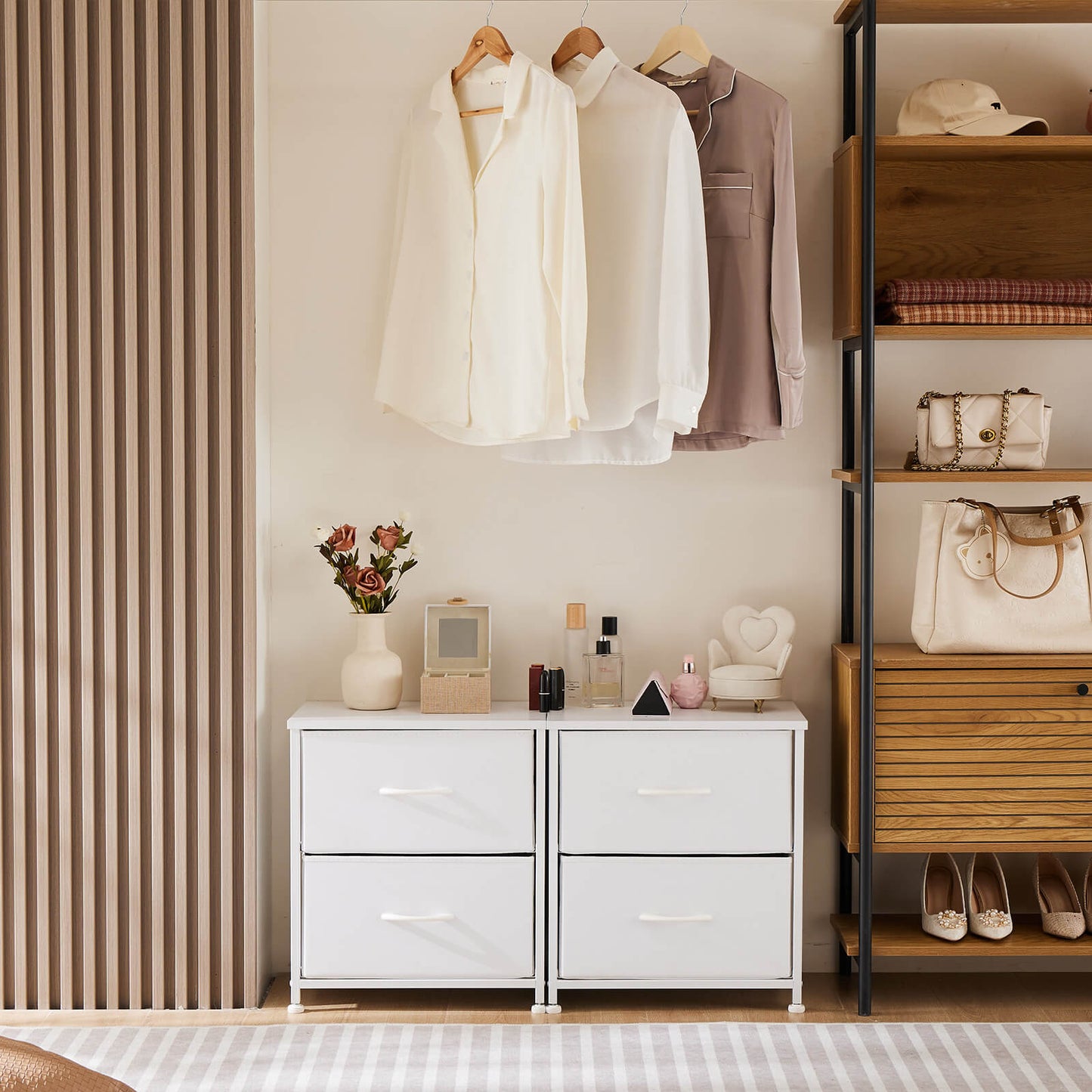Drawers Dresser Chest of Drawers,Metal Frame and Wood Top