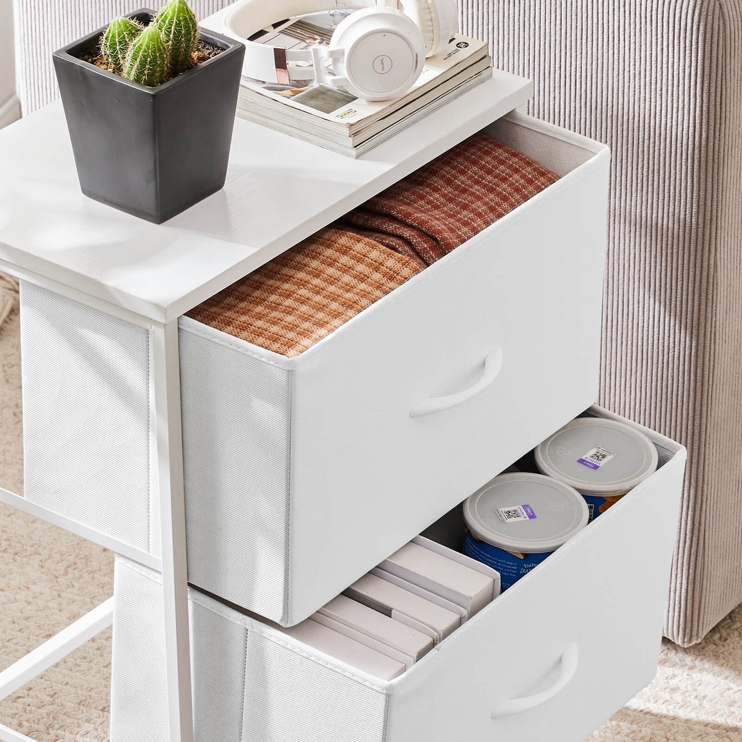 Drawers Dresser Chest of Drawers,Metal Frame and Wood Top