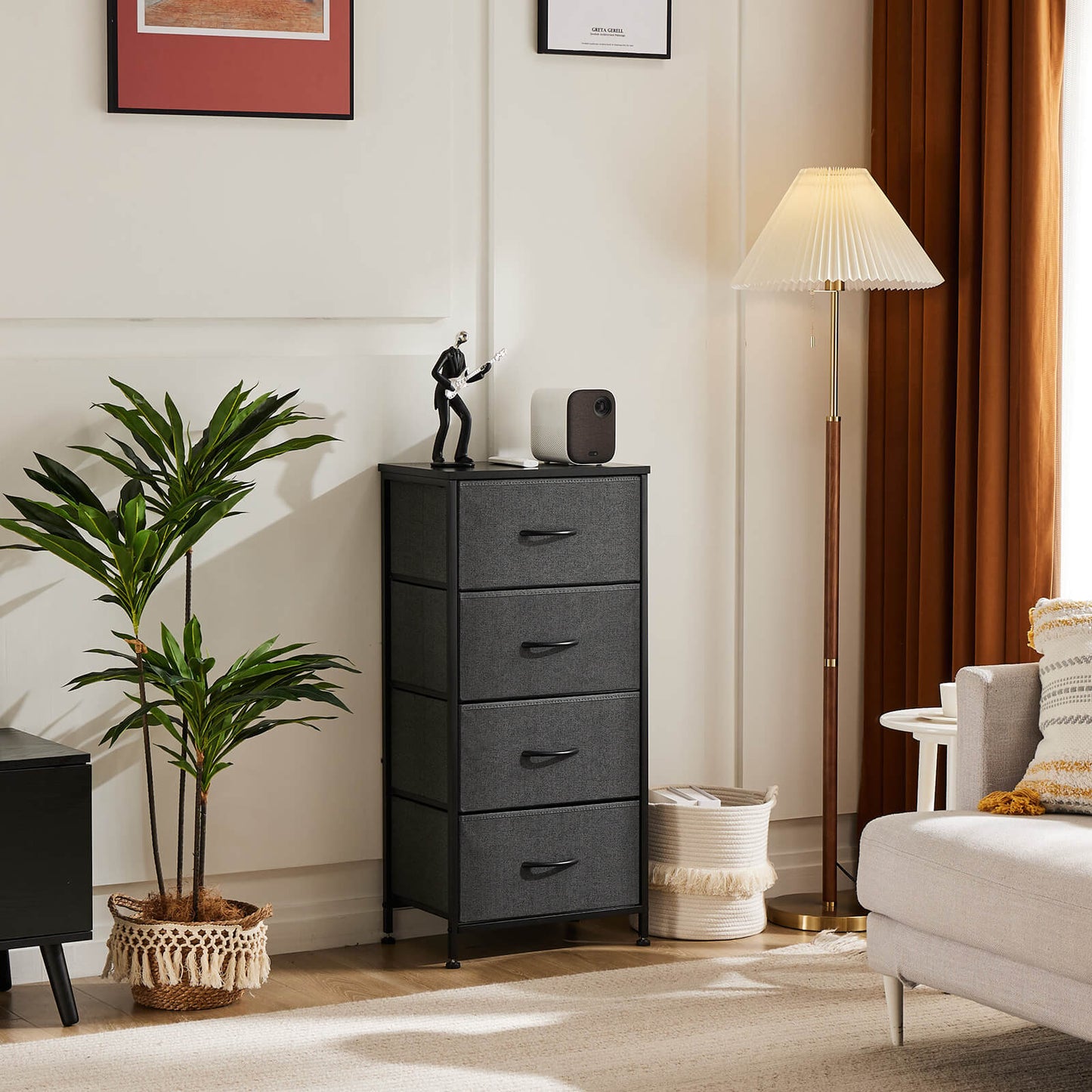 Drawers Dresser Chest of Drawers,Metal Frame and Wood Top