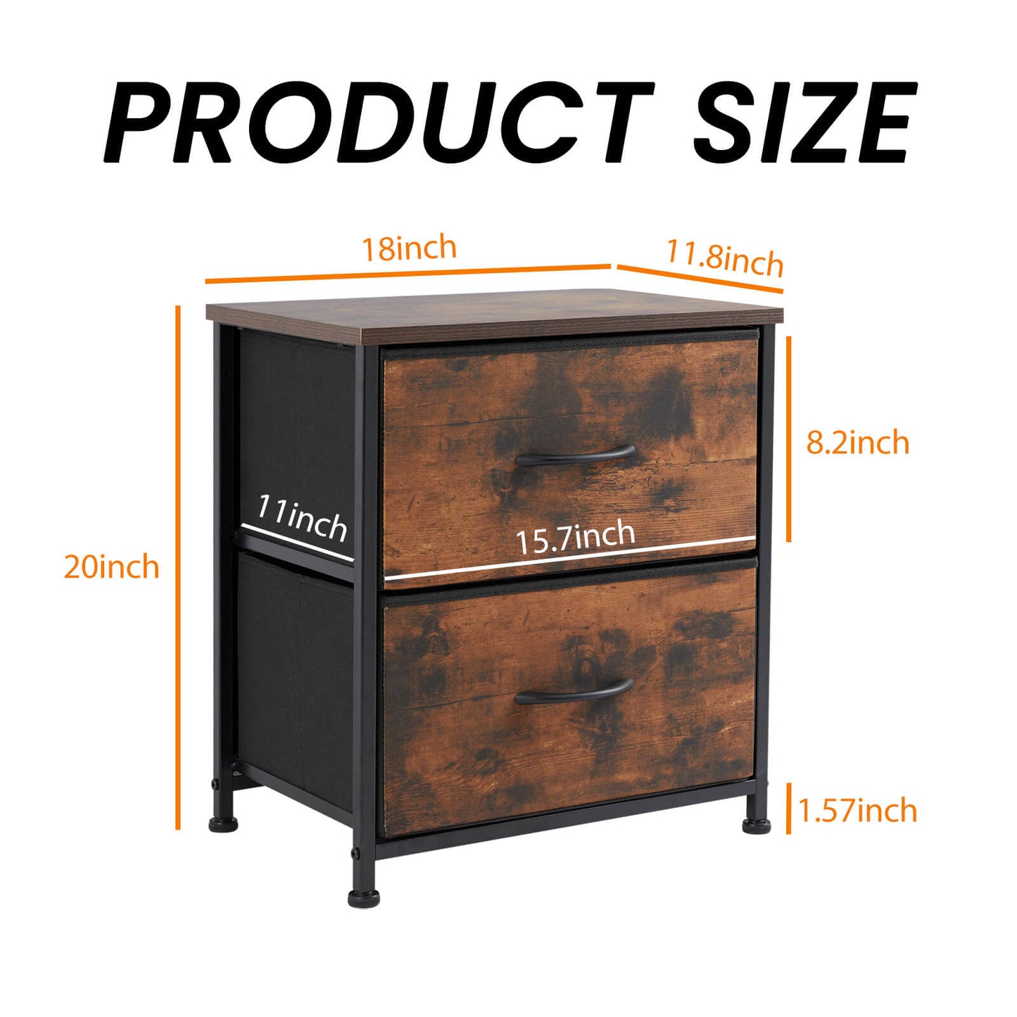 Drawers Dresser Chest of Drawers,Metal Frame and Wood Top