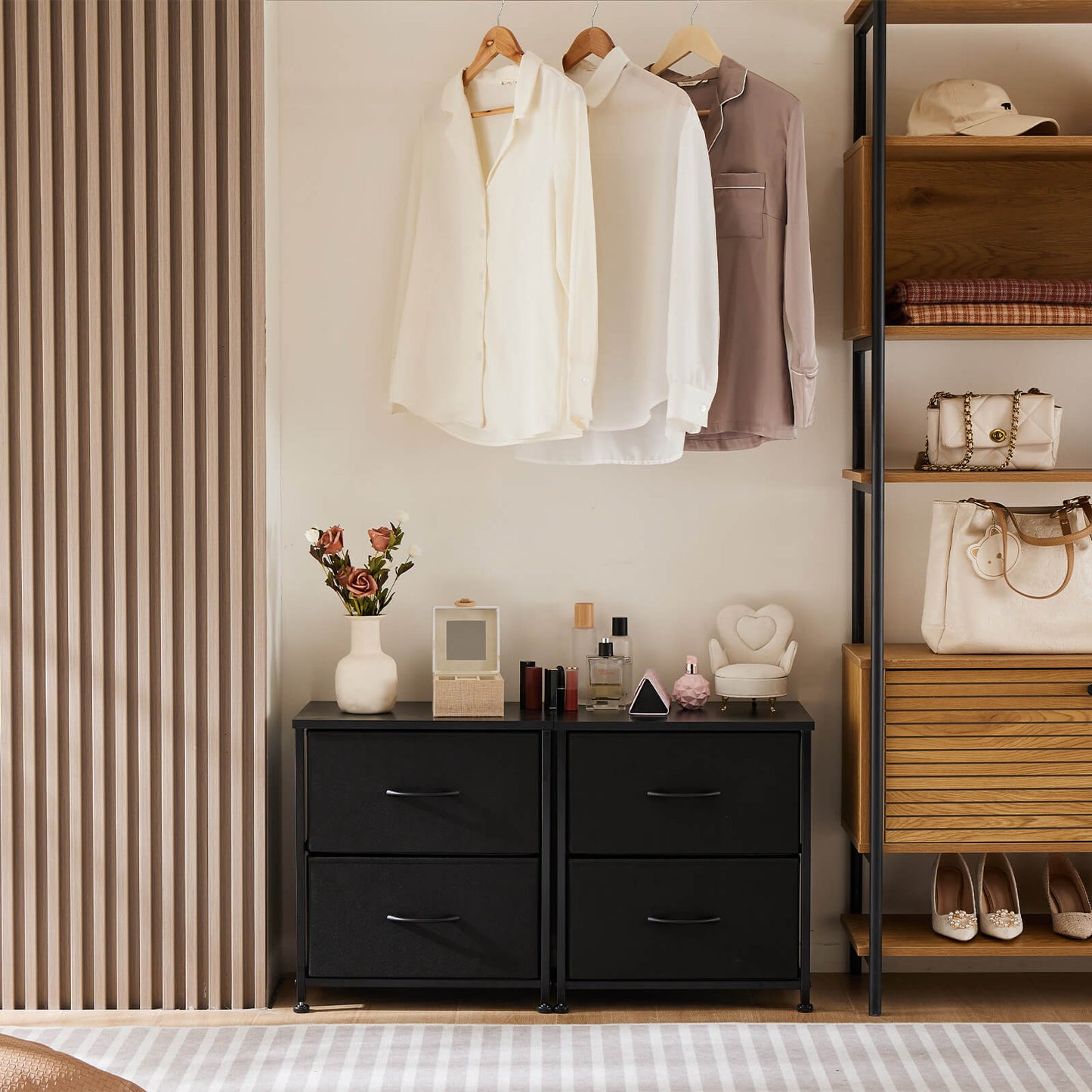 Drawers Dresser Chest of Drawers,Metal Frame and Wood Top