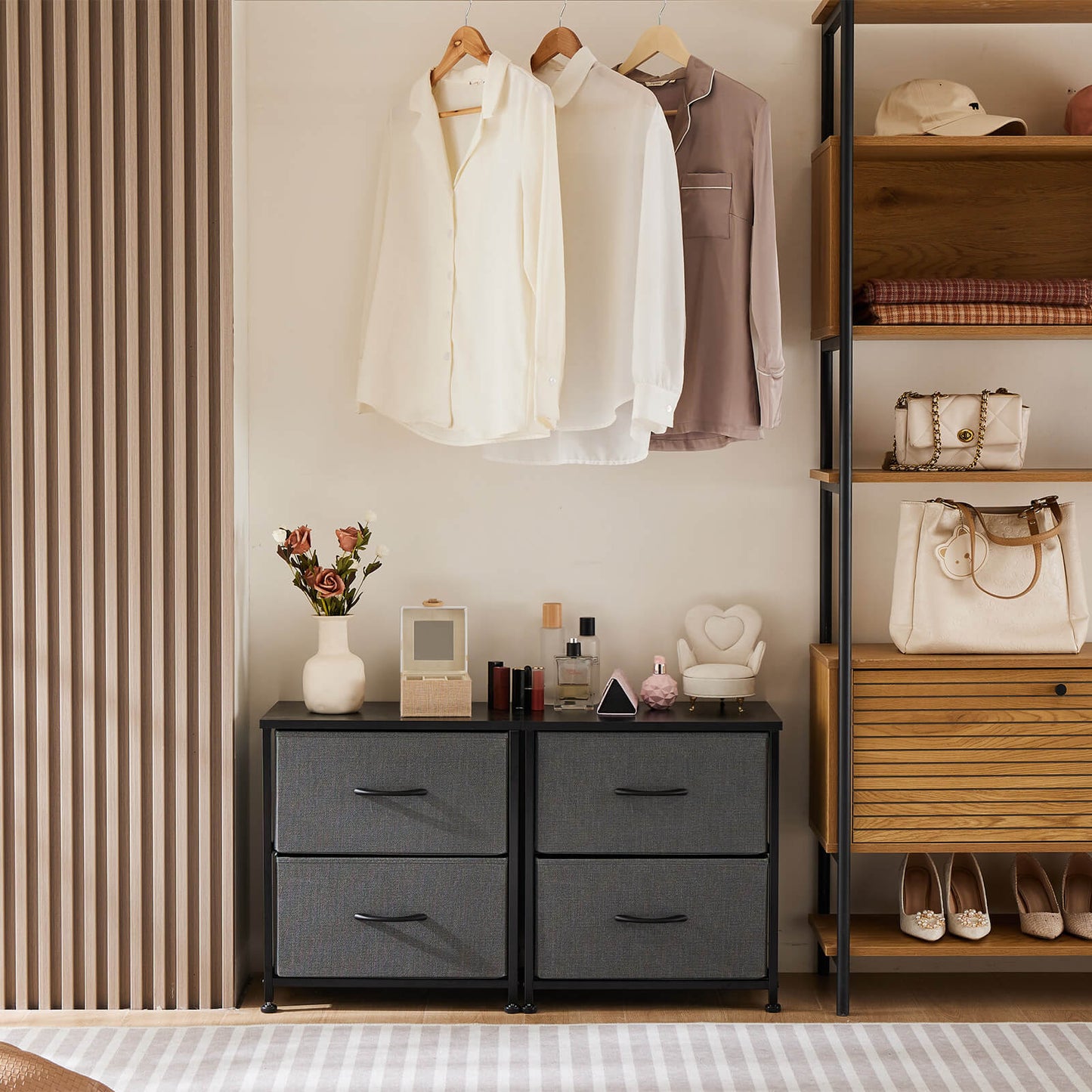 Drawers Dresser Chest of Drawers,Metal Frame and Wood Top