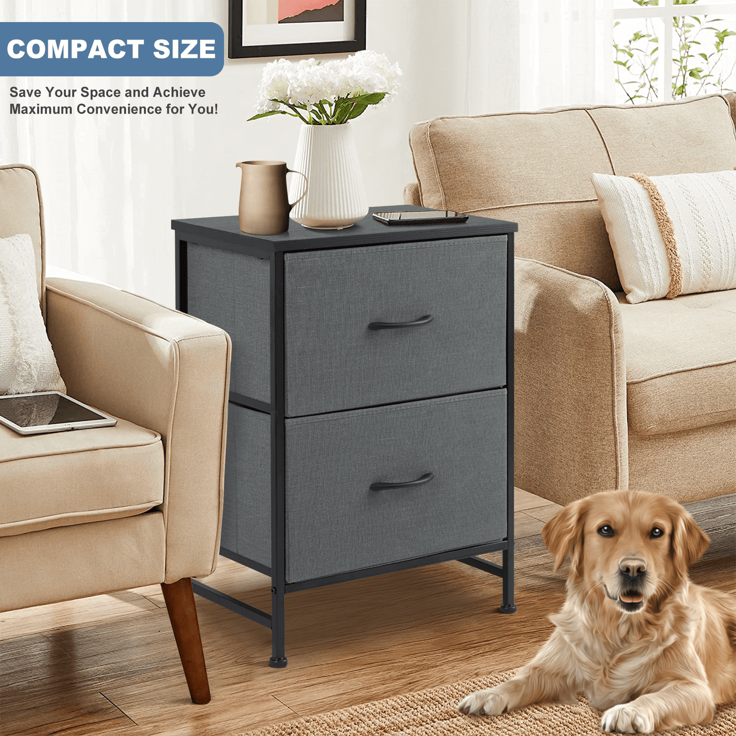 Drawers Dresser Chest of Drawers,Metal Frame and Wood Top
