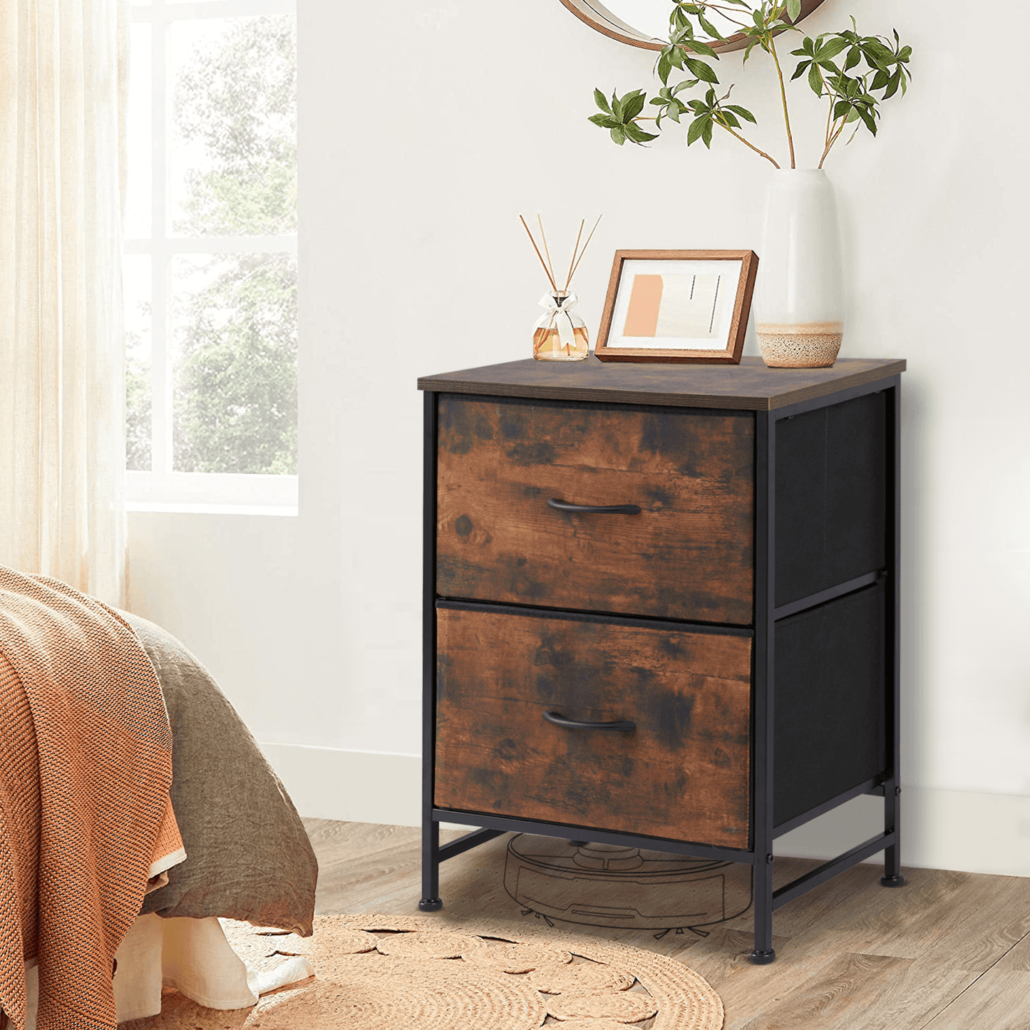 Drawers Dresser Chest of Drawers,Metal Frame and Wood Top