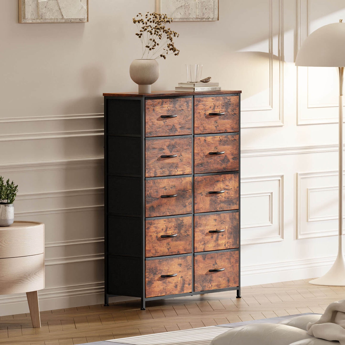 Dressers for Bedroom with 10 Drawers Storage Tower Tall Dresser Fabric Dressers