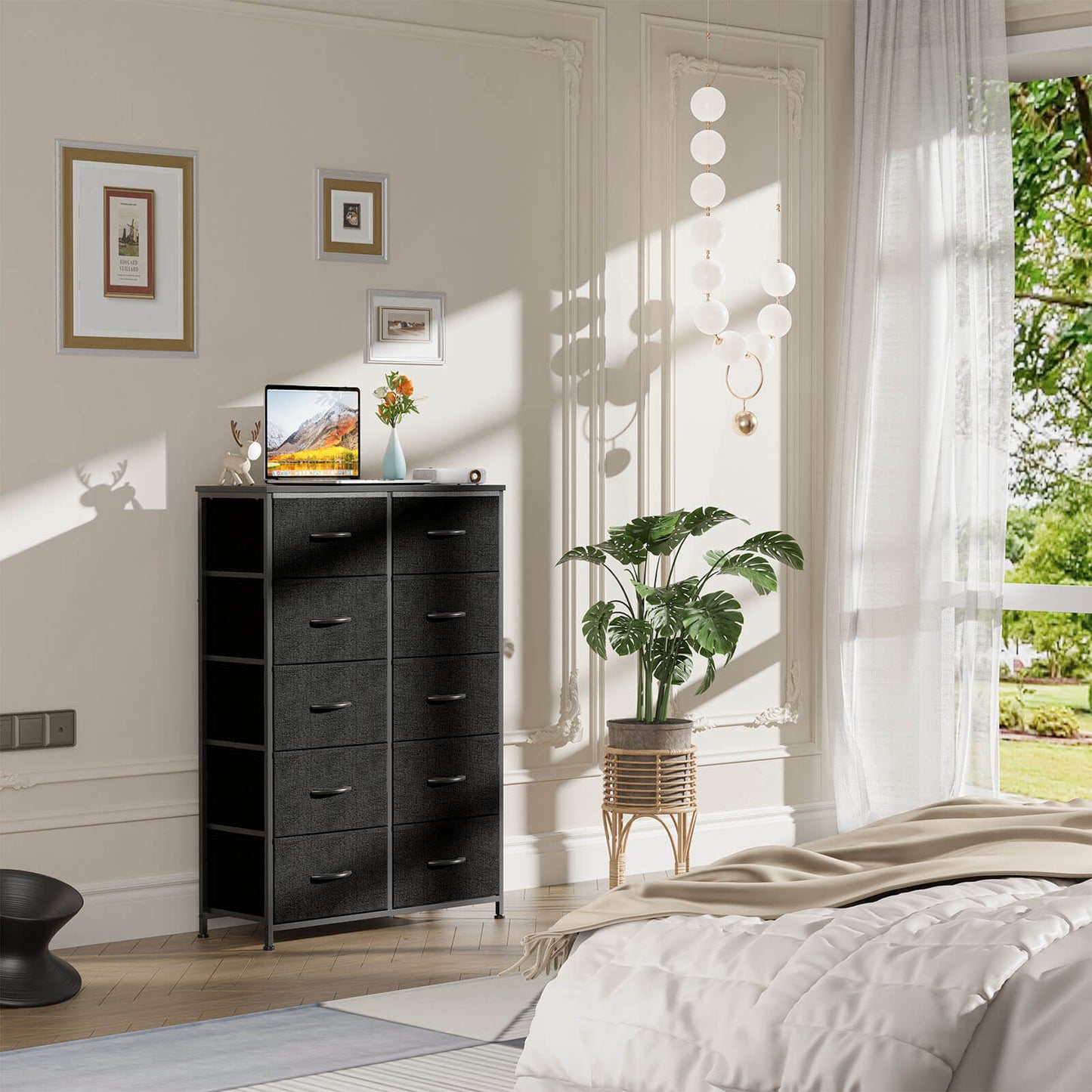 Dressers for Bedroom with 10 Drawers Storage Tower Tall Dresser Fabric Dressers