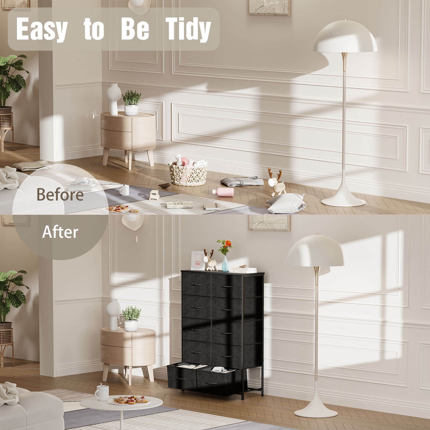 Dressers for Bedroom with 10 Drawers Storage Tower Tall Dresser Fabric Dressers