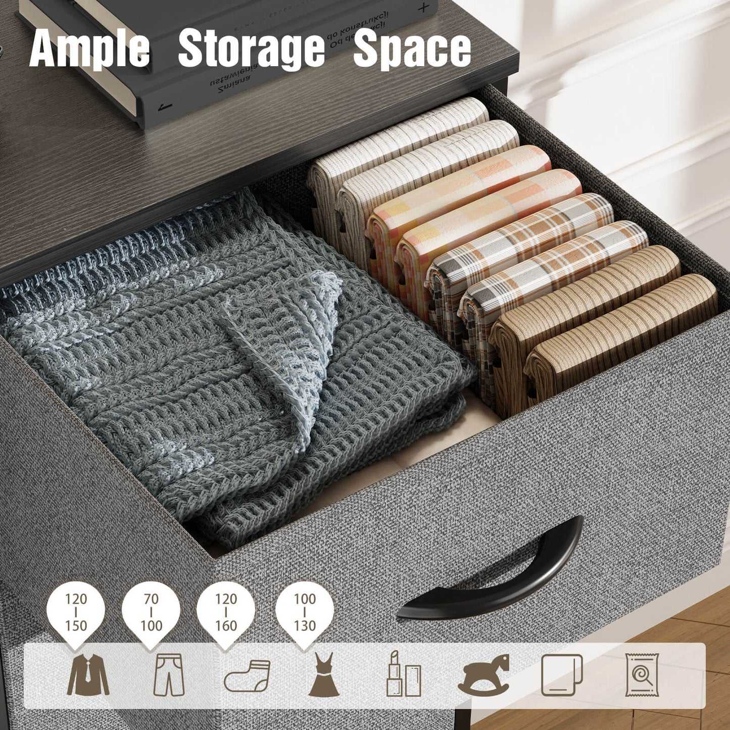 Dressers for Bedroom with 10 Drawers Storage Tower Tall Dresser Fabric Dressers