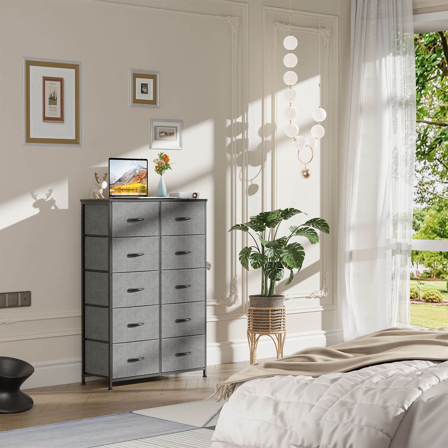 Dressers for Bedroom with 10 Drawers Storage Tower Tall Dresser Fabric Dressers