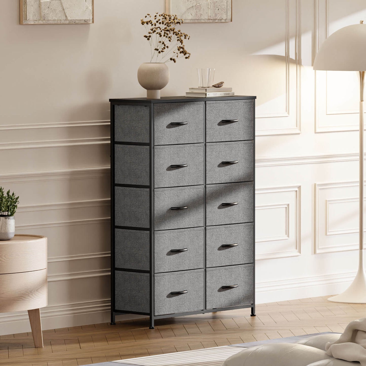 Dressers for Bedroom with 10 Drawers Storage Tower Tall Dresser Fabric Dressers