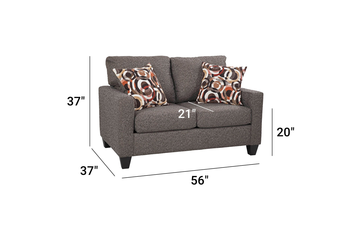A329B Loveseat – Grey