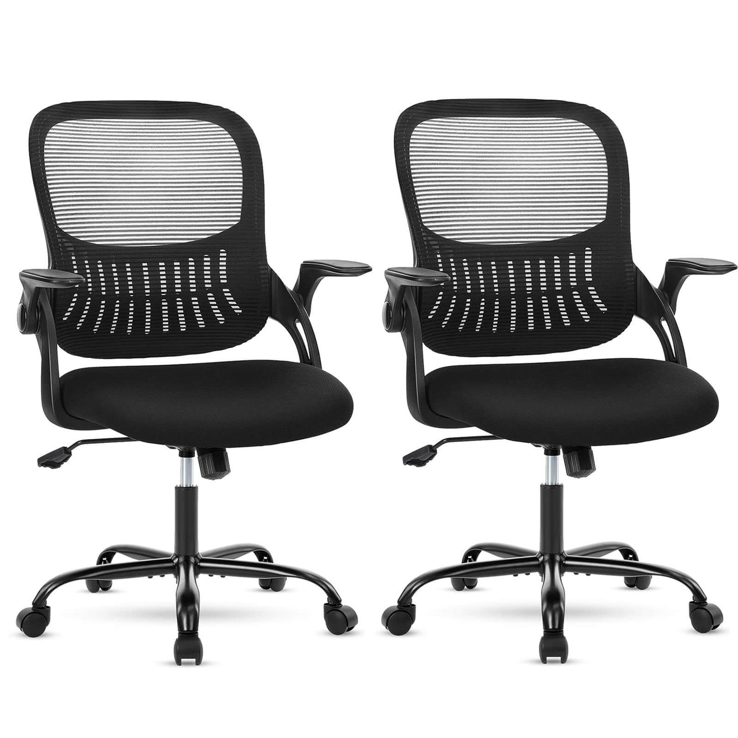 Ergonomic Home Mesh Office Desk Chairs with Flip up Armrests,Lumbar Support