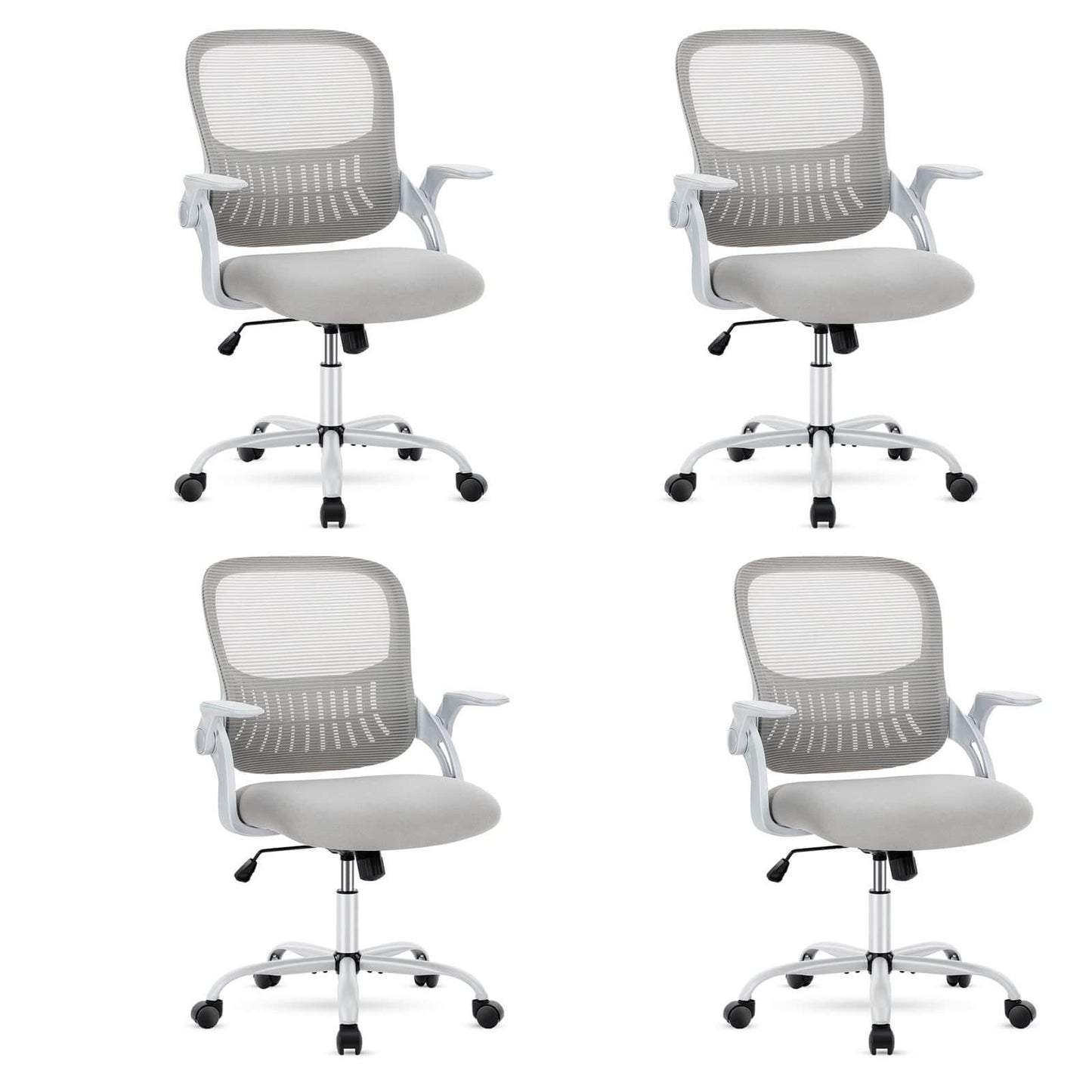 Ergonomic Home Mesh Office Desk Chairs with Flip up Armrests,Lumbar Support