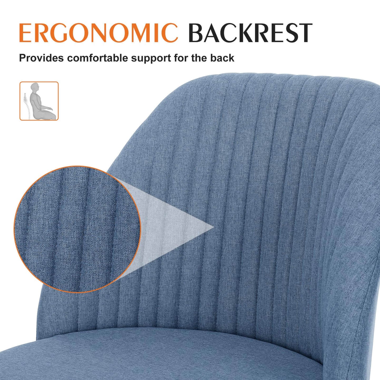 Modern Fabric Armless Adjustable Swivel Office Desk Chairs with Wheels