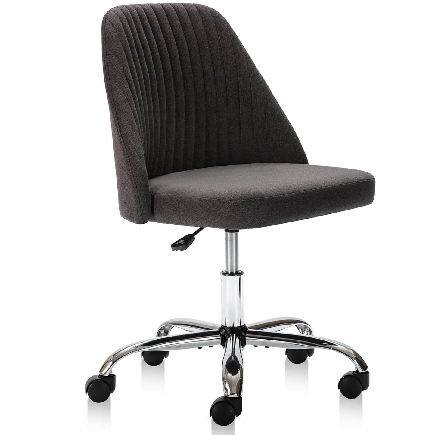 Modern Fabric Armless Adjustable Swivel Office Desk Chairs with Wheels