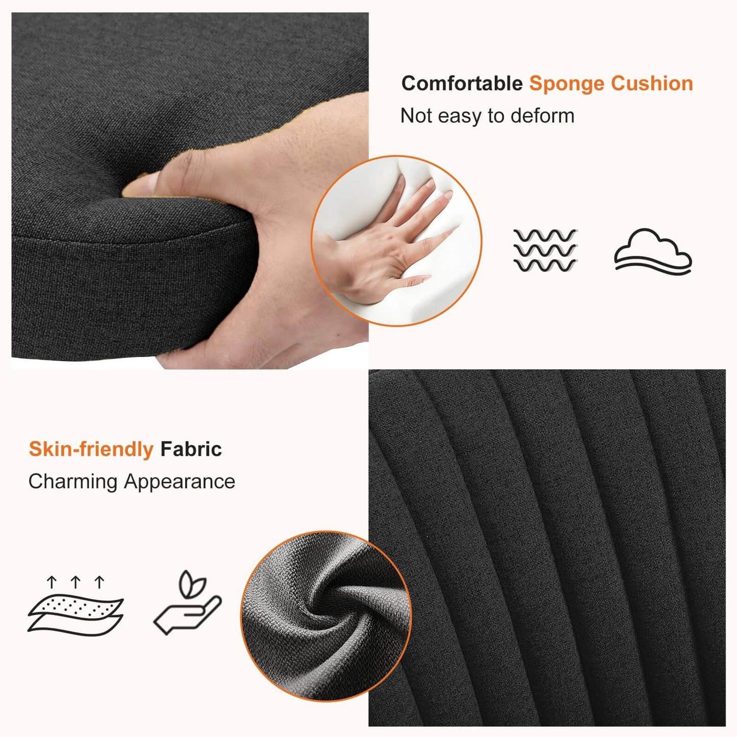 Modern Fabric Armless Adjustable Swivel Office Desk Chairs with Wheels