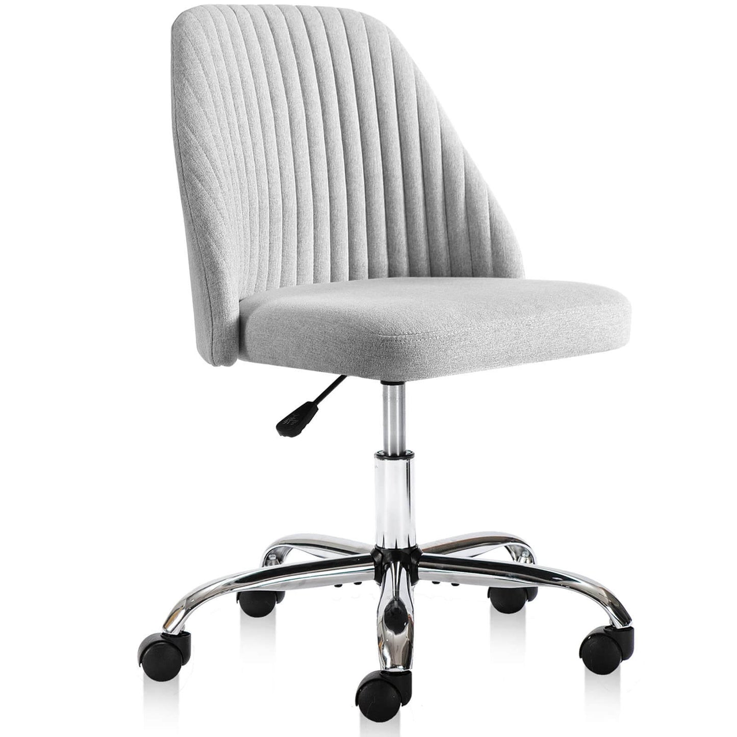 Modern Fabric Armless Adjustable Swivel Office Desk Chairs with Wheels