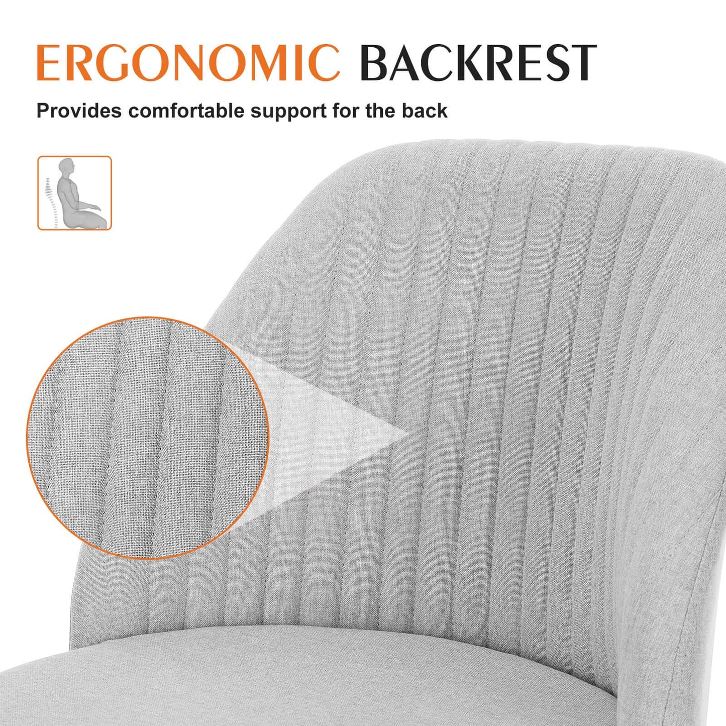 Modern Fabric Armless Adjustable Swivel Office Desk Chairs with Wheels