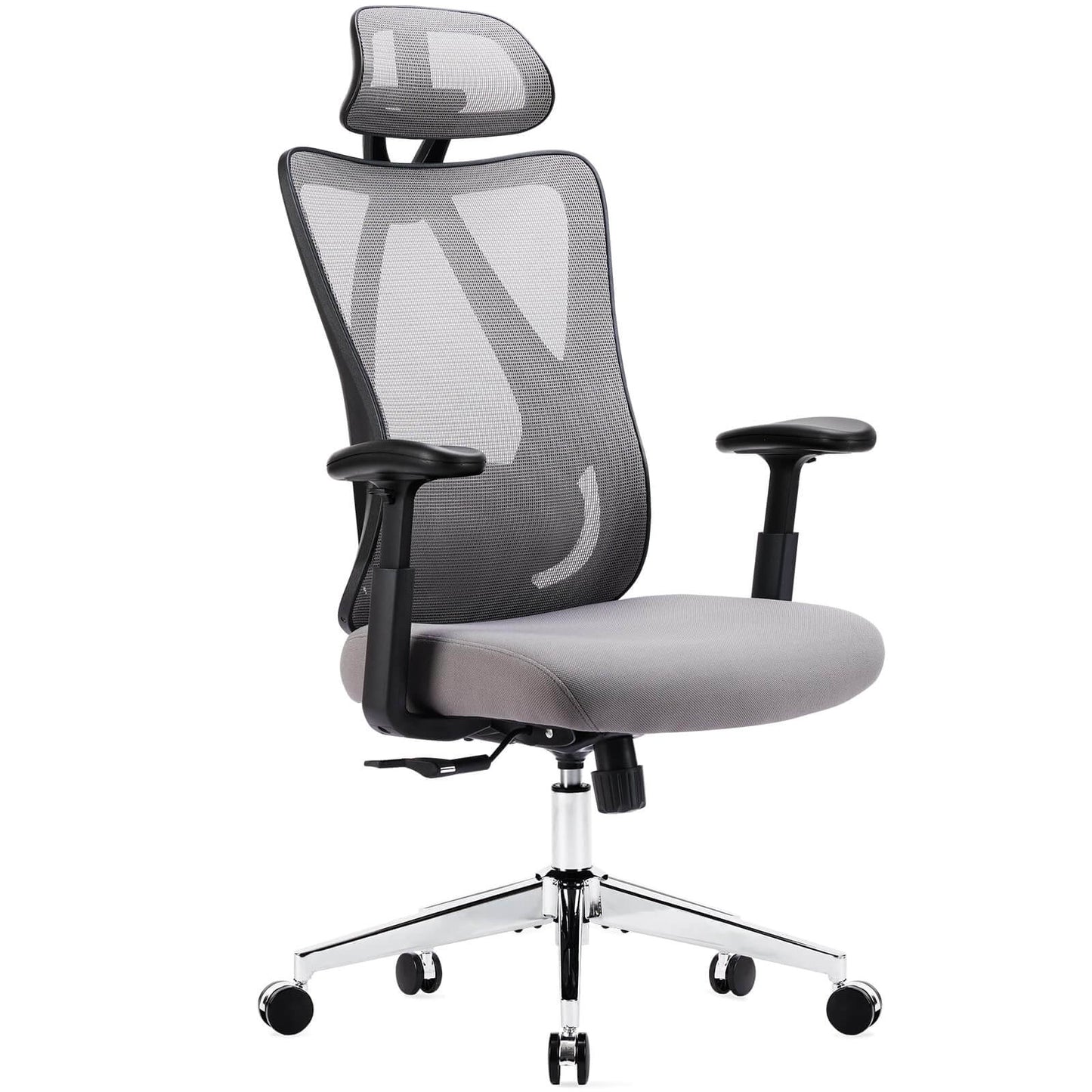 Ergonomic Office Chair with 2D Armrest Adjustable Lumbar Support & Headrest,135°Tilt Function