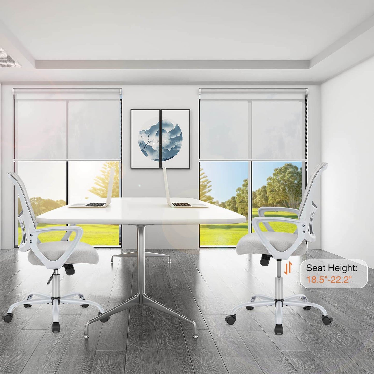 Mid-Back Task Chair with Lumbar Support,Ergonomic Home Office Desk Chairs