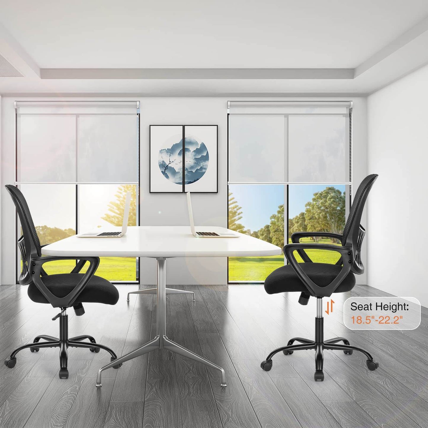 Mid-Back Task Chair with Lumbar Support,Ergonomic Home Office Desk Chairs
