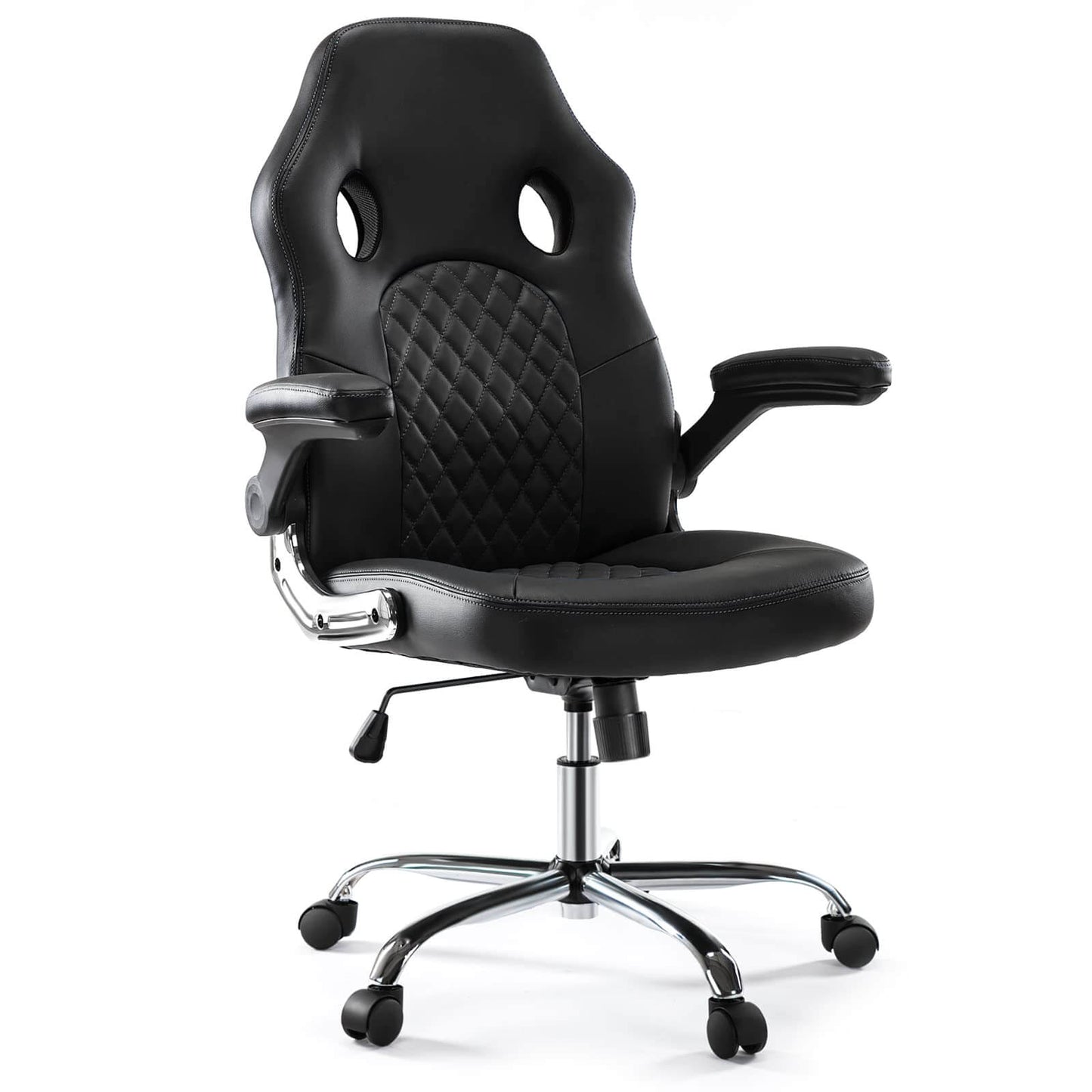 PU Leather Executive Ergonomic Mid Back Computer Chair with Flip-up Armrests