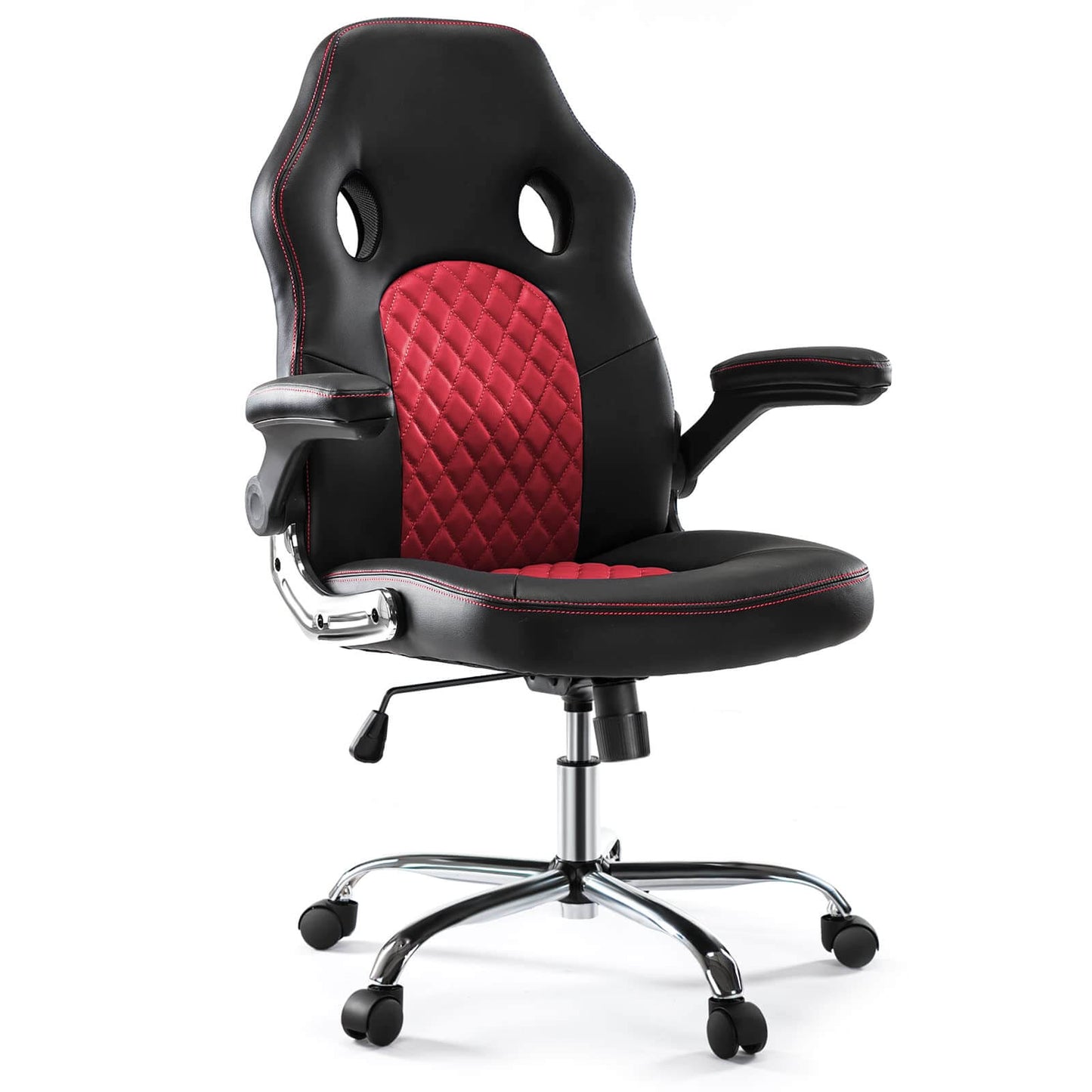 PU Leather Executive Ergonomic Mid Back Computer Chair with Flip-up Armrests