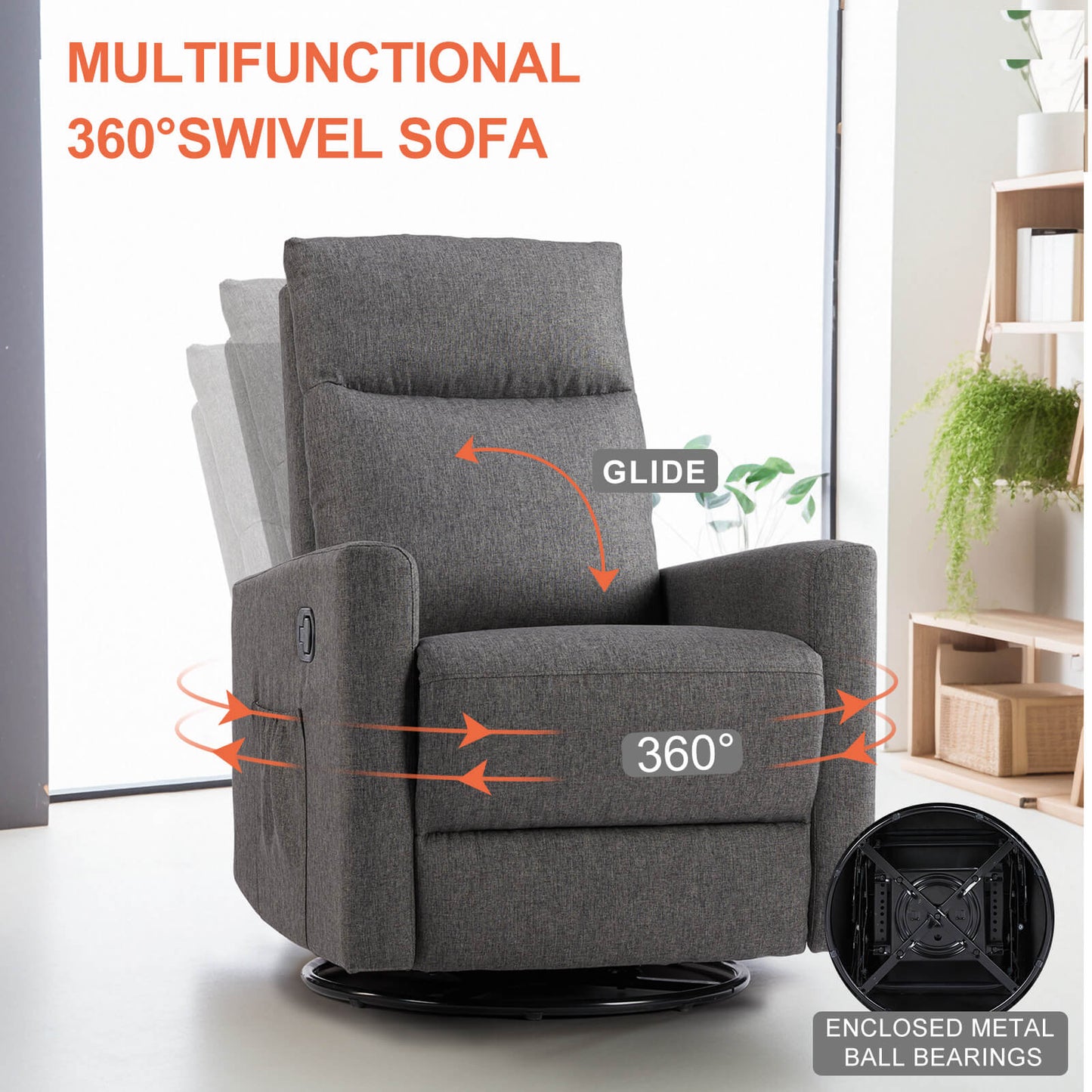 Rocking Chair Nursery, Swivel Rocker Recliner Chair, Nursery Rocking Chairs, Manual Upholstered Seating Recliner