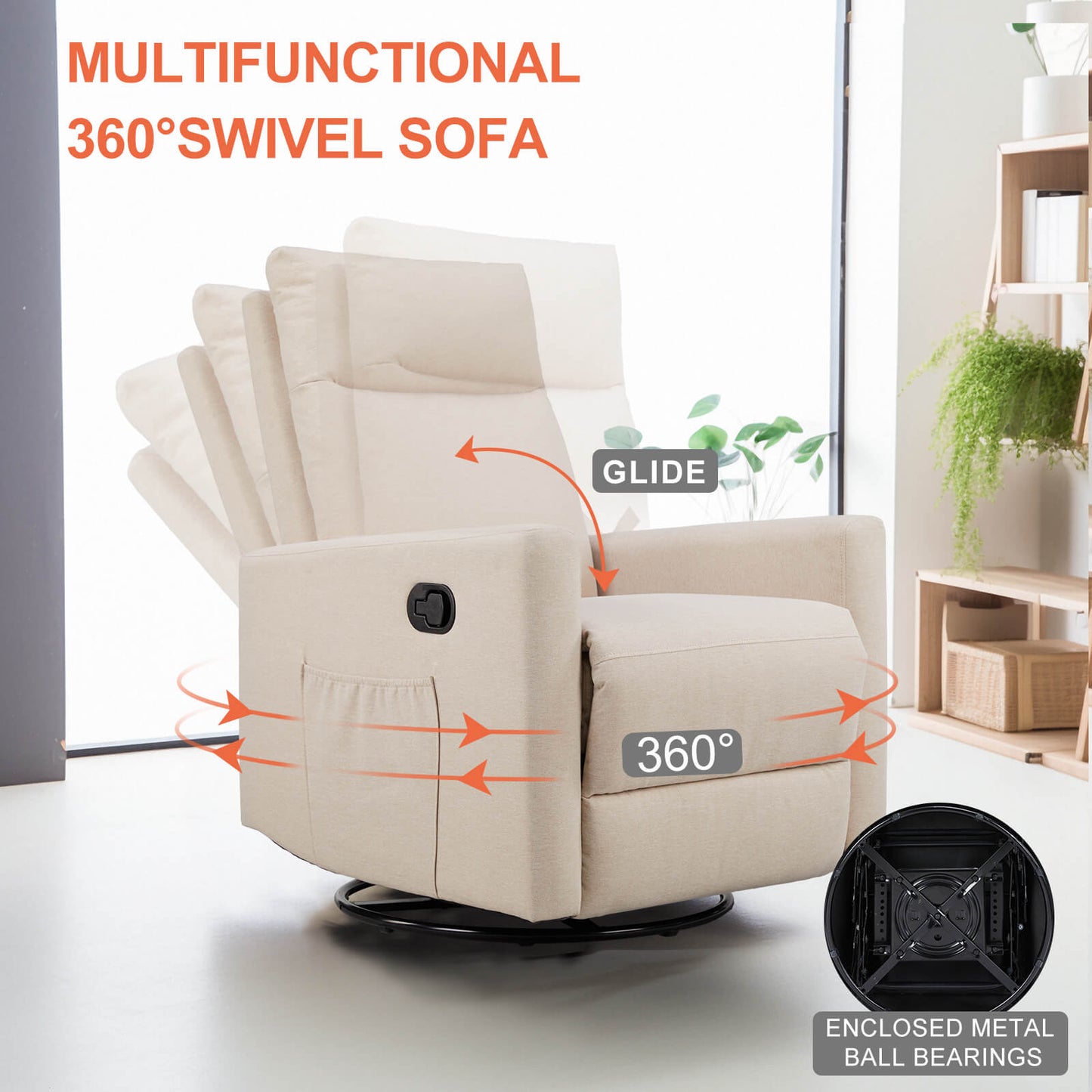 Rocking Chair Nursery, Swivel Rocker Recliner Chair, Nursery Rocking Chairs, Manual Upholstered Seating Recliner