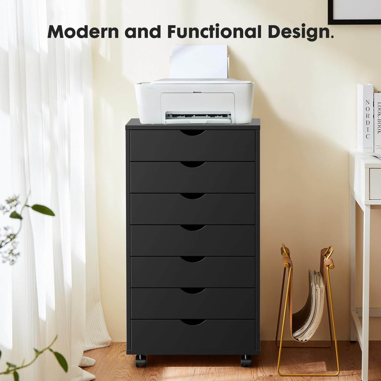 Storage Cabinet Dressers with Wheels Mobile Organizer Drawers for Office, Bedroom, Home