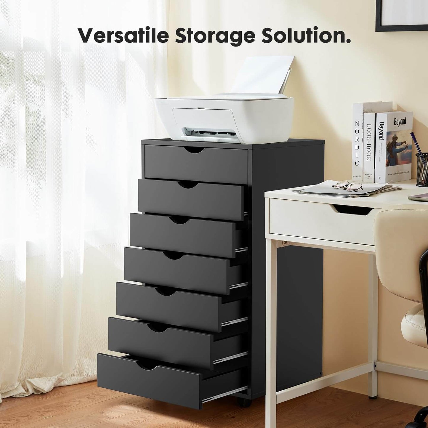 Storage Cabinet Dressers with Wheels Mobile Organizer Drawers for Office, Bedroom, Home