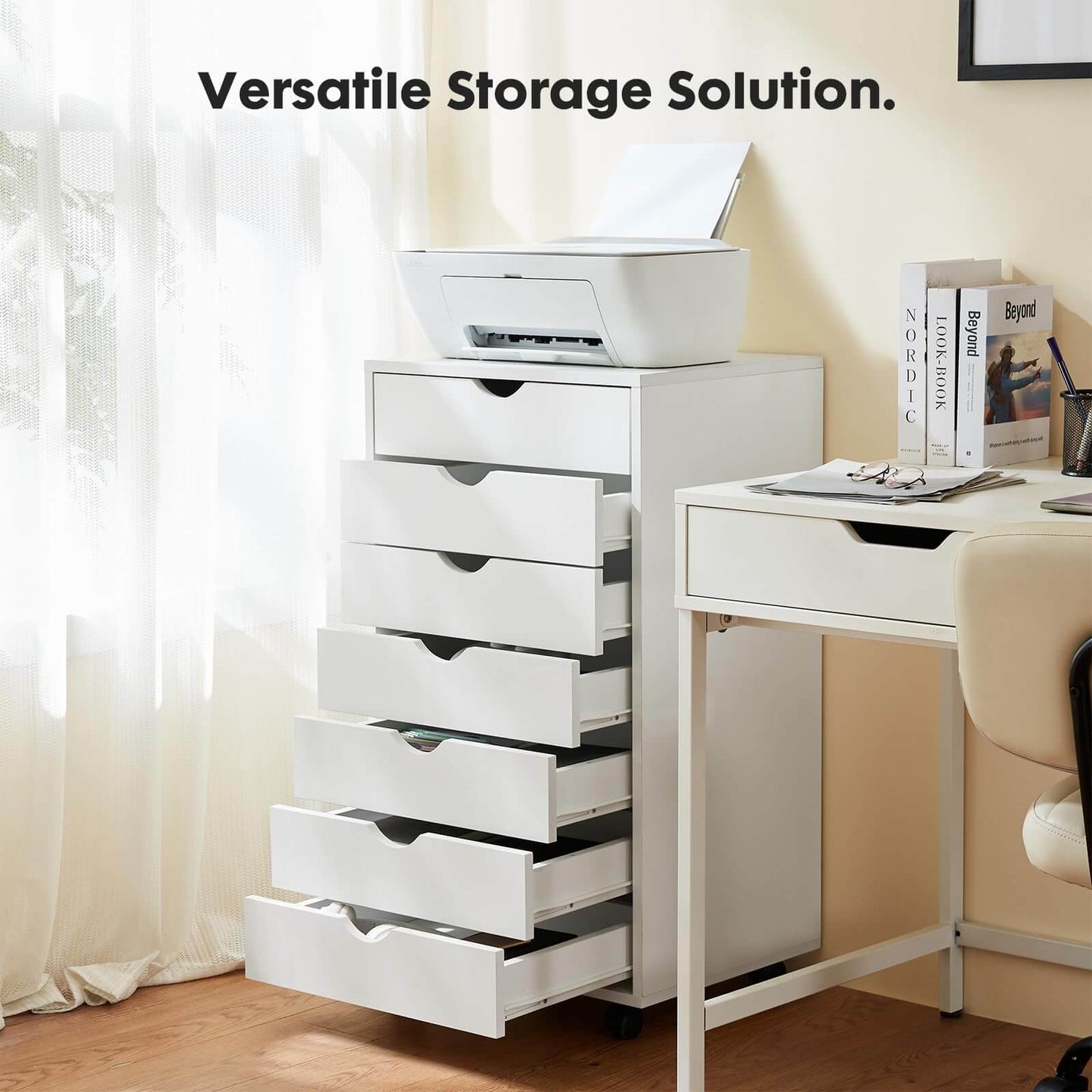 Storage Cabinet Dressers with Wheels Mobile Organizer Drawers for Office, Bedroom, Home