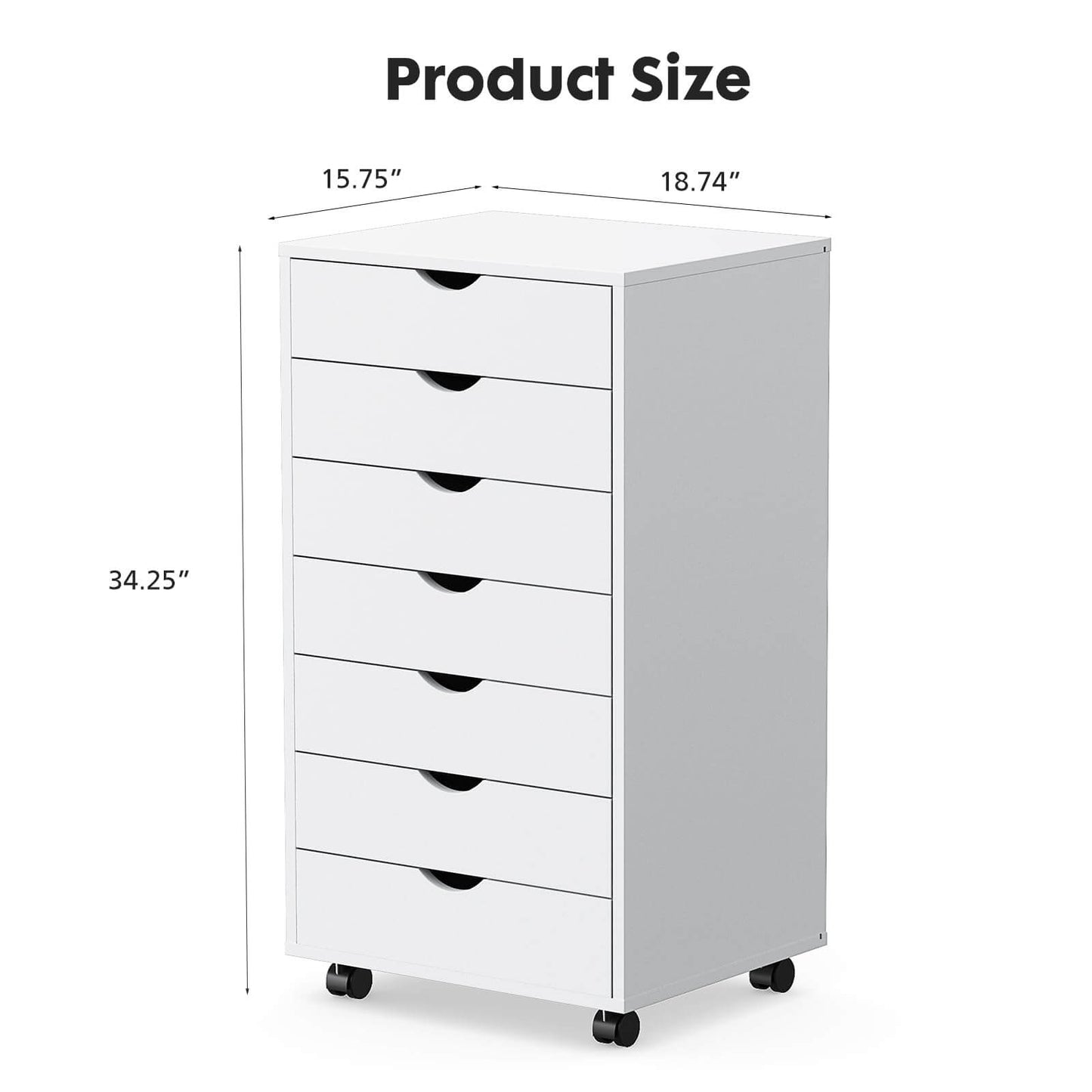 Storage Cabinet Dressers with Wheels Mobile Organizer Drawers for Office, Bedroom, Home