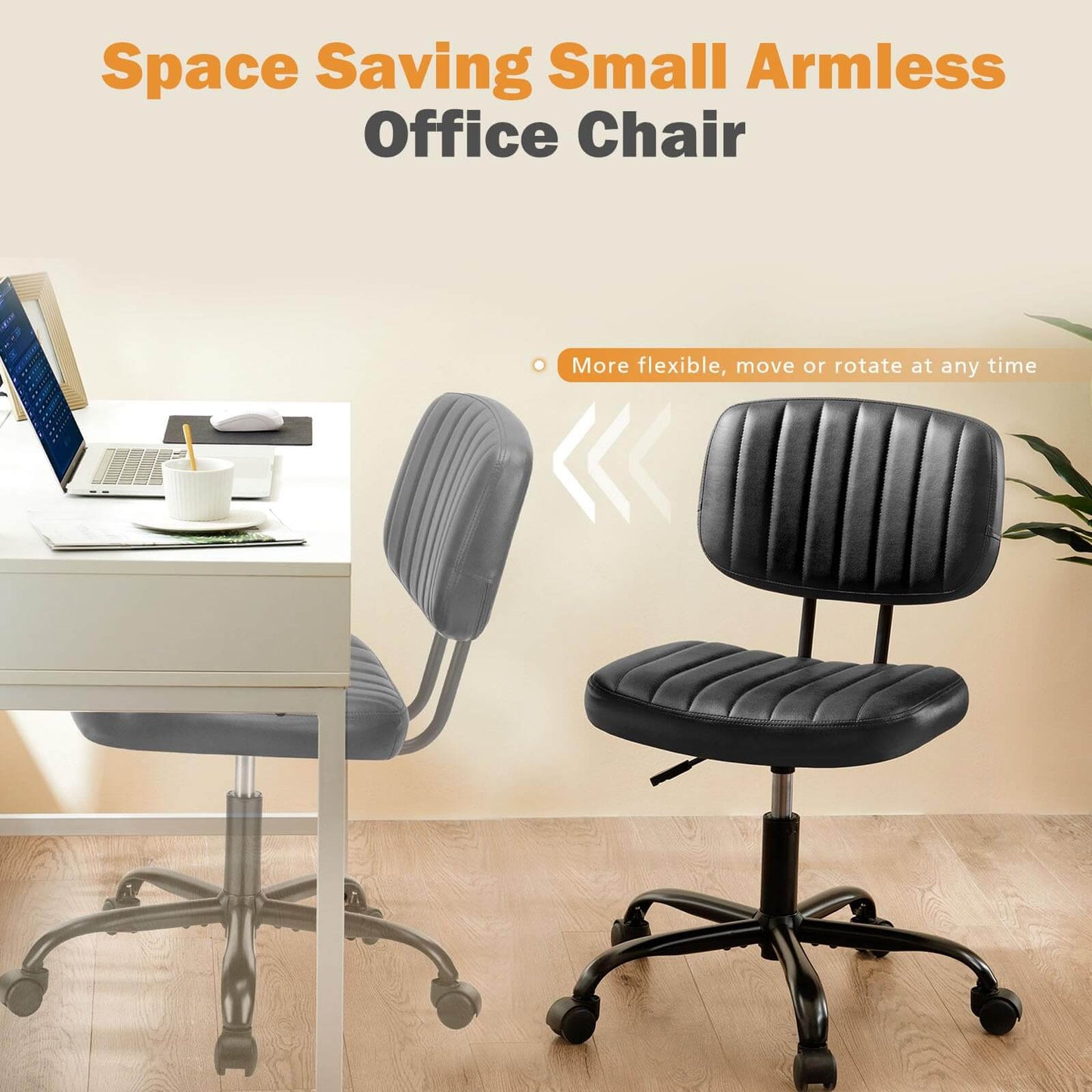 Adjustable Height 360° Rolling Swivel Computer Task Chair without Arm