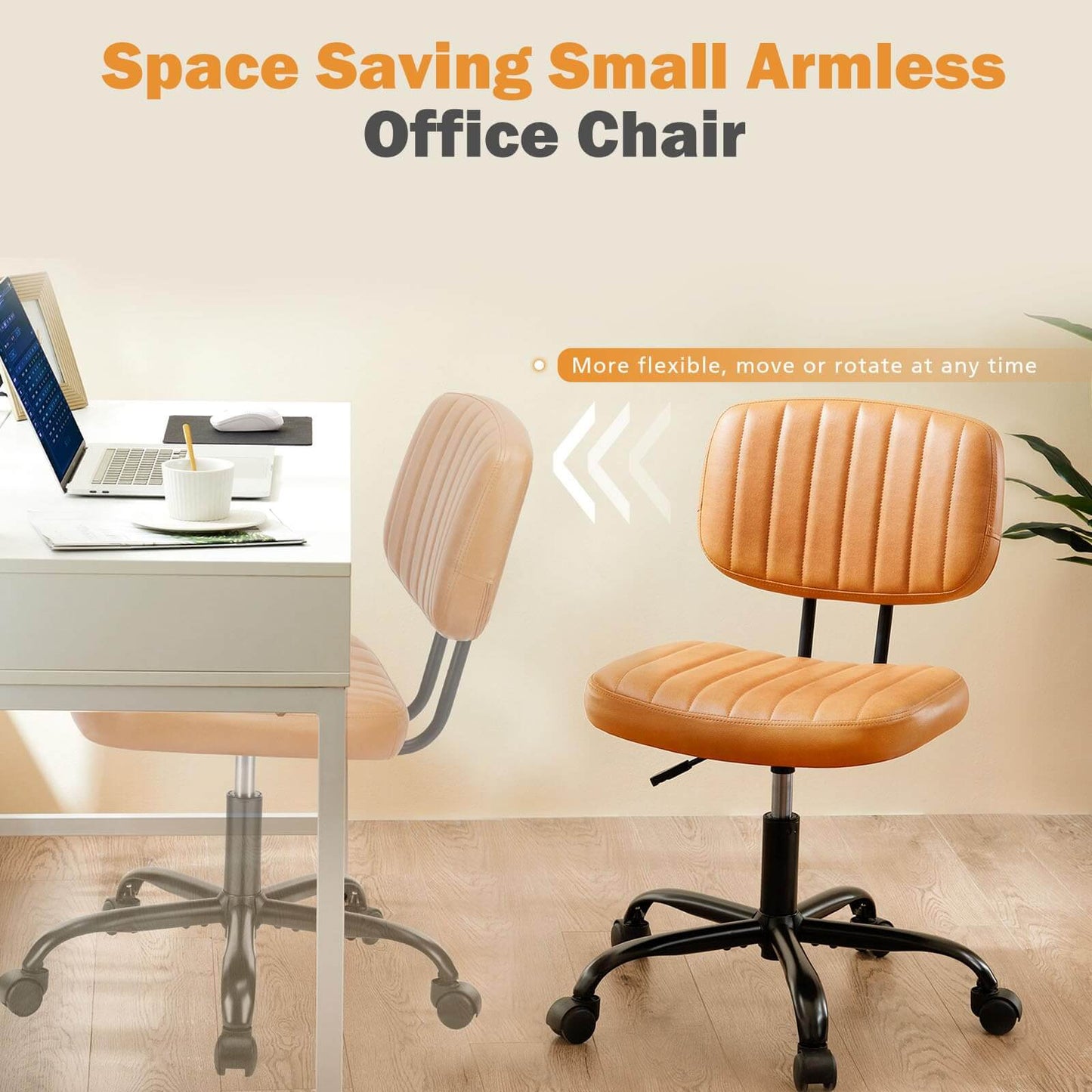 Adjustable Height 360° Rolling Swivel Computer Task Chair without Arm