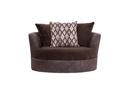S351V4 Barrel Chair- Dark Brown
