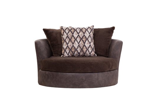 S351V4 Barrel Chair- Dark Brown