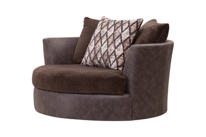 S351V4 Barrel Chair- Dark Brown