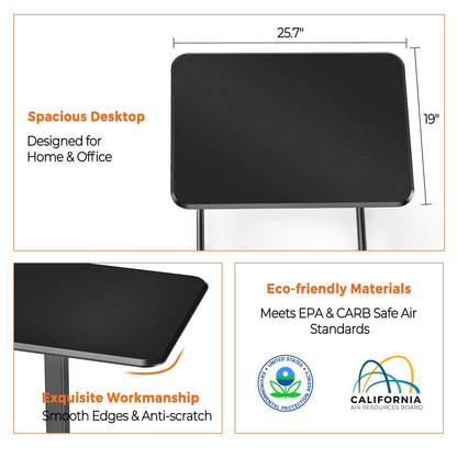 Adjustable Rolling Desk Laptop Computer Cart for Home, Office, Classroom,Overbed Table