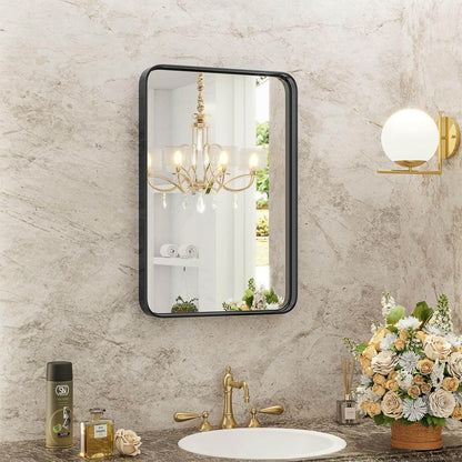 Bathroom Mirror Vanity Mirror for Wall,Aluminum Alloy Framed Wall Mirror Farmhouse,Anti-Rust,Tempered Glass