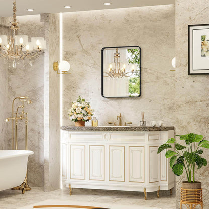 Bathroom Mirror Vanity Mirror for Wall,Aluminum Alloy Framed Wall Mirror Farmhouse,Anti-Rust,Tempered Glass