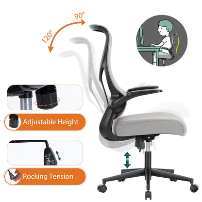Ergonomic Computer Mesh Chair with Flip-up Armrests,Lumbar Support, Backrest for Home Office