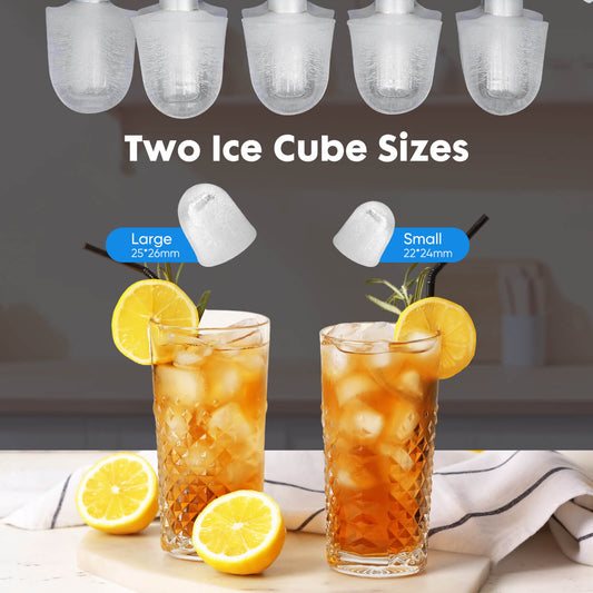 Countertop Ice Maker Machine, Portable Self-Cleaning Ice Machine with Ice Scoop, Basket and Handle